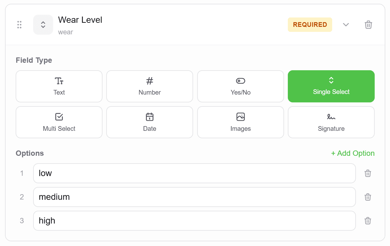 Configure Field Options